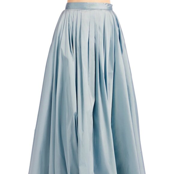PLEATED SOFT TAFFETA BALLGOWN SKIRT LIGHT BLUE - Picture 1 of 7